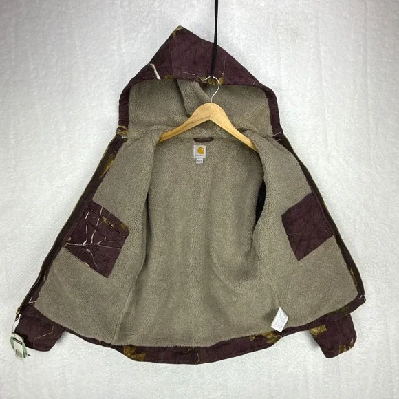 Carhartt Sierra Jacket Sherpa Womens Medium 102309 546 RealTree Camo Purple NWT - Picture 3 of 16